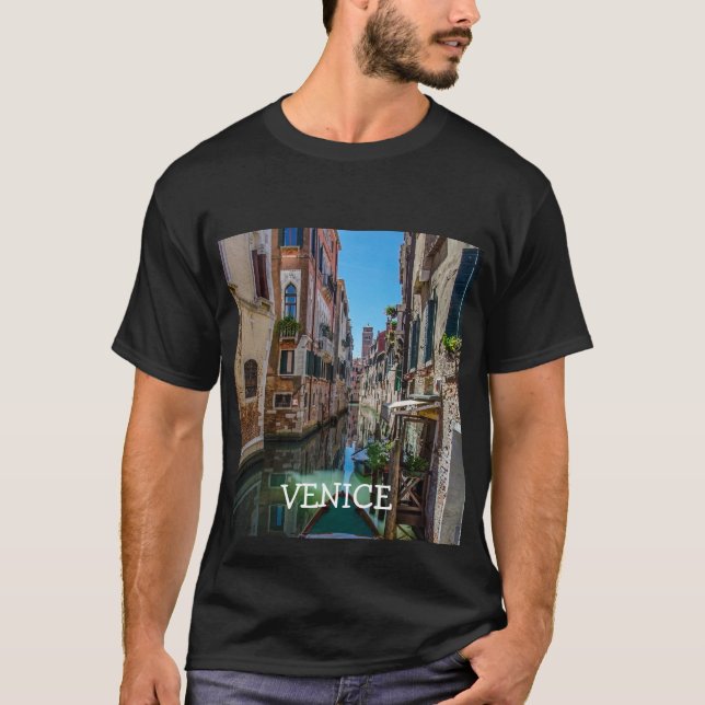 Narrow street with canal in Venice T-Shirt (Front)