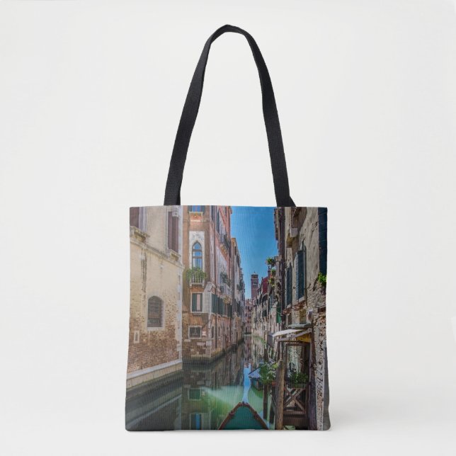 Narrow street with canal in Venice Tote Bag (Front)