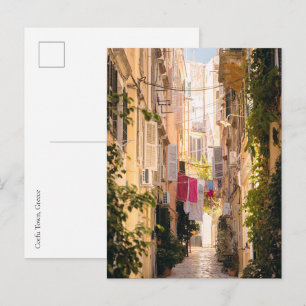 Narrow streets of old Corfu Town Postcard