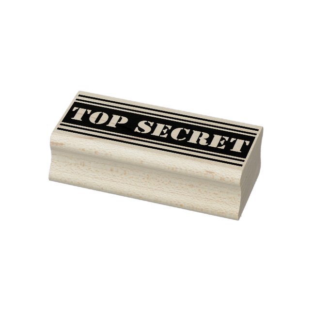 Narrow Stripes white + your Message: TOP SECRET Rubber Stamp (Stamp)