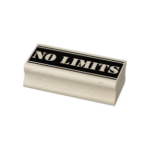 Narrow Stripes white + your own Message: NO LIMITS Rubber Stamp