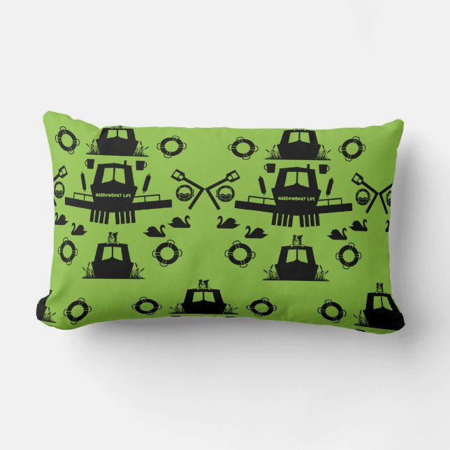 Narrowboat -  Accessories - Canal Boat Gifts Doorm Lumbar Cushion (Front)