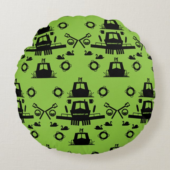 Narrowboat -  Accessories - Canal Boat Gifts Doorm Round Cushion (Front)