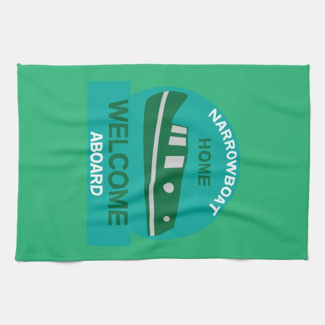 Narrowboat -  Accessories - Canal Boat Gifts Tea Towel (Horizontal)