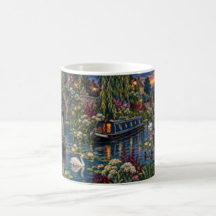 Narrowboat Canal at Dusk Scenic Mug
