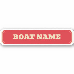 Narrowboat Canal Boat Barge Name Red Personalised