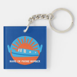 Narrowboat Canal Boat Living Doormat Keychain