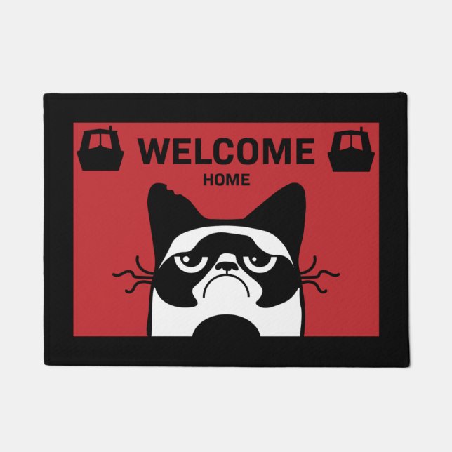 Narrowboat Canal Boat Living Pet Cat Doormat (Front)