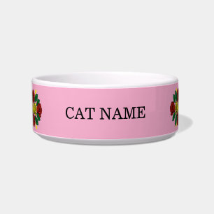 Narrowboat Canal Boat Roses Cat Bowl