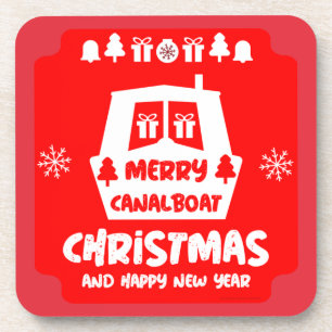 Narrowboat Canal Christmas Xmas Gifts Coaster