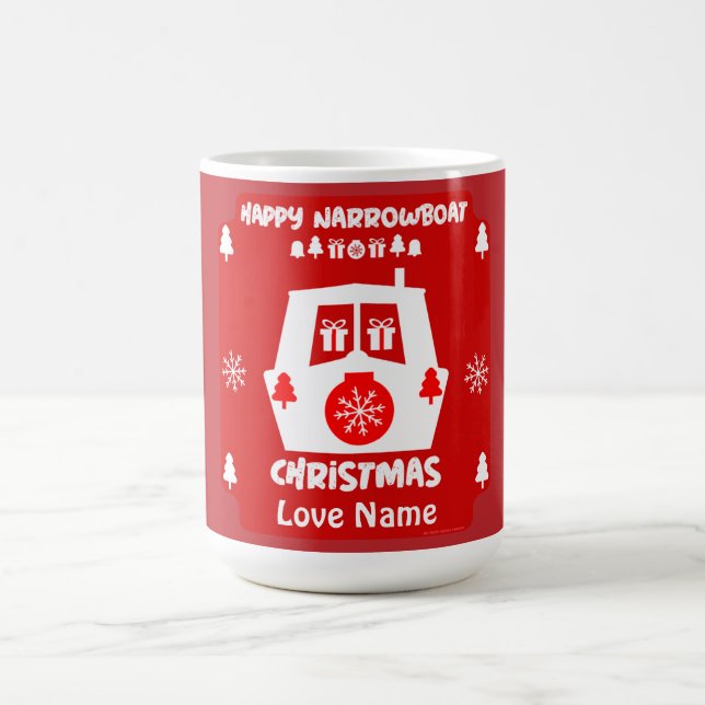 Narrowboat Canal Christmas Xmas Gifts  Coffee Mug (Center)