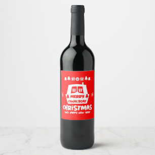 Narrowboat Canal Christmas Xmas Gifts Wine Label