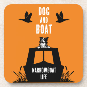 Narrowboat Canalboat Dog Lovers Coaster