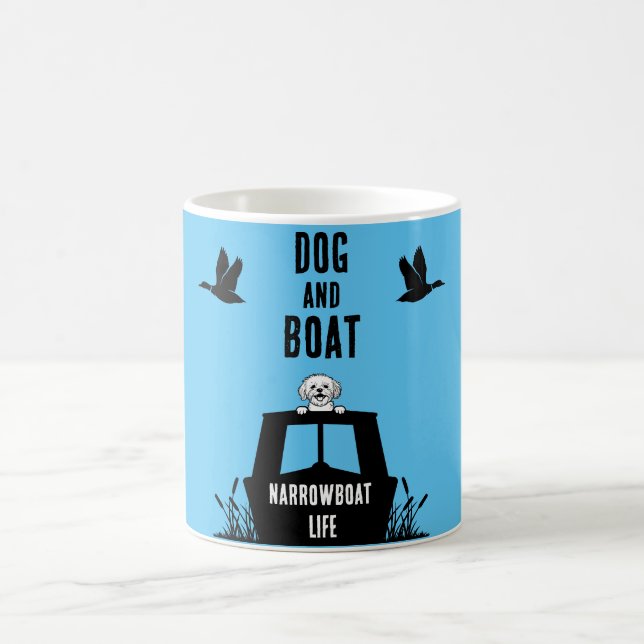 Narrowboat Canalboat Dog Owner Magic Mug (Center)