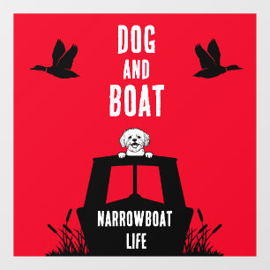 Narrowboat Canalboat Dog Owner Window Cling
