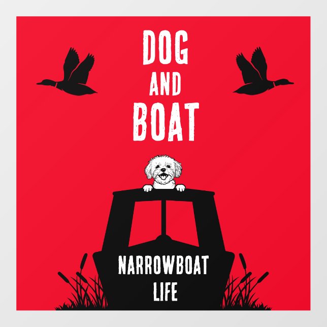 Narrowboat Canalboat Dog Owner Window Cling (Sheet)