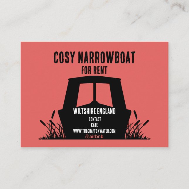 Narrowboat Canalboat For Rent Business Card (Front)