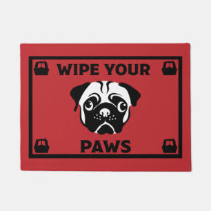 Narrowboat Canalboat Pug Dog Door Mat