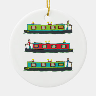 Narrowboat Ceramic Tree Decoration