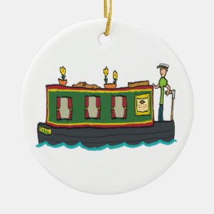 Narrowboat Ceramic Tree Decoration