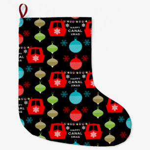 Narrowboat Christmas Holiday Large Christmas Stocking
