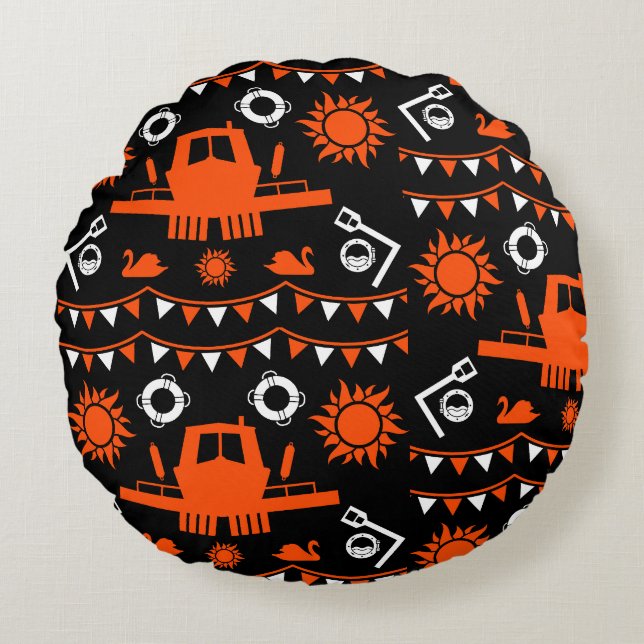 Narrowboat Decor And Gifts Round Cushion (Front)
