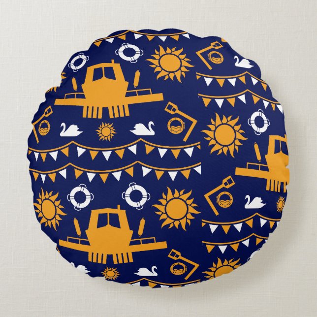 Narrowboat Decor And Gifts Round Cushion (Front)