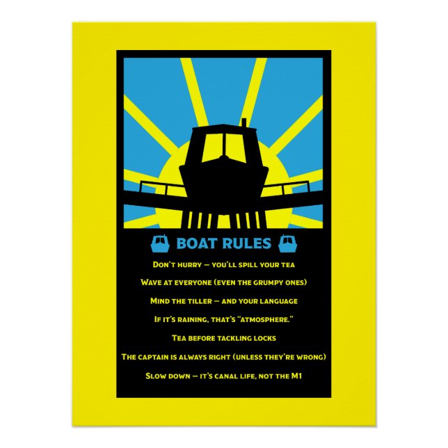 Narrowboat Funny Rules Poster (Front)