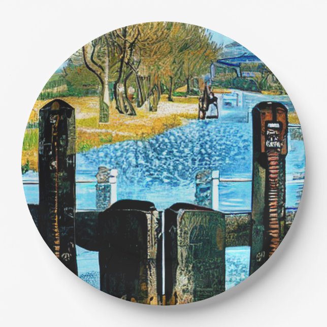 NARROWBOAT LOCK PAPER PLATE (Front)