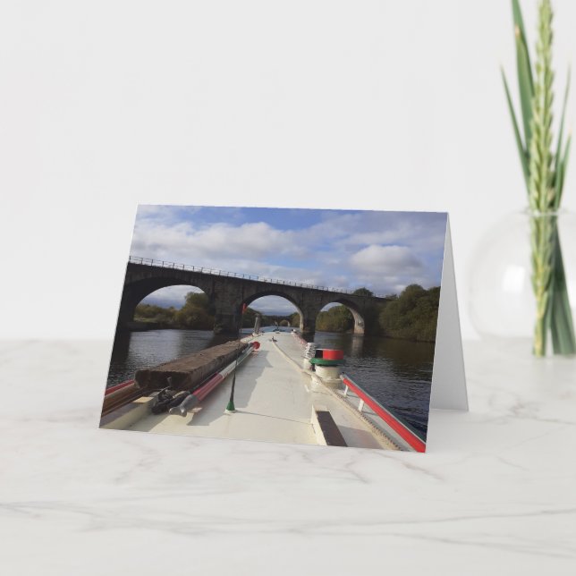 Narrowboat themed card. Blank for your own message Card (Front)