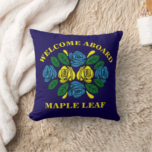 Narrowboat Welcome Aboard Custom Boat Name Cushion