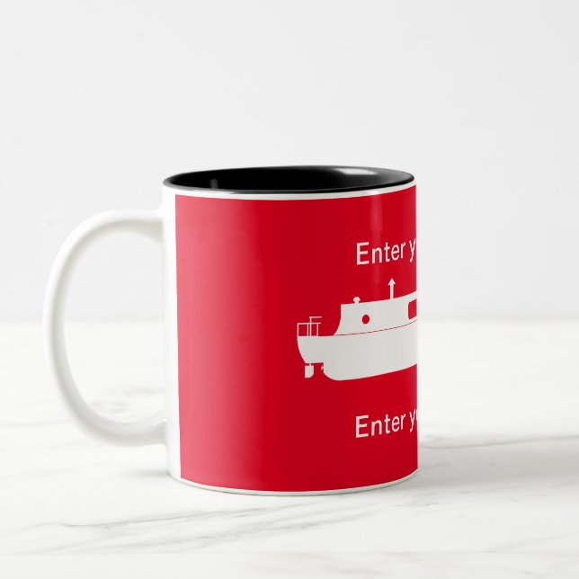 Narrowboat (white) Two-Tone coffee mug (Left)