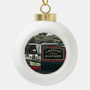 NARROWBOATS CERAMIC BALL CHRISTMAS ORNAMENT