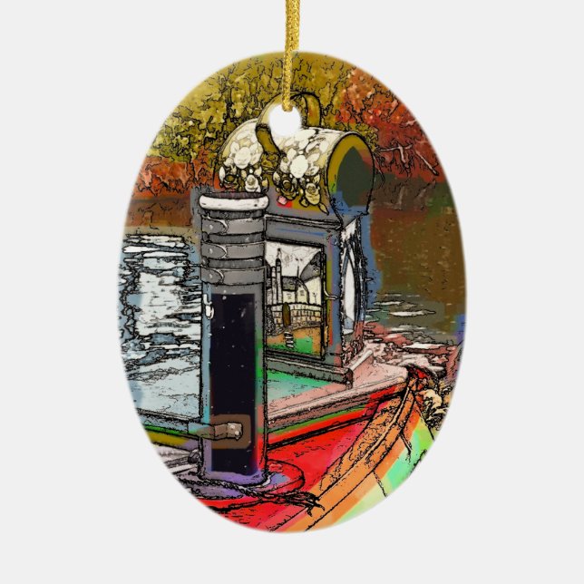 NARROWBOATS CERAMIC TREE DECORATION (Front)