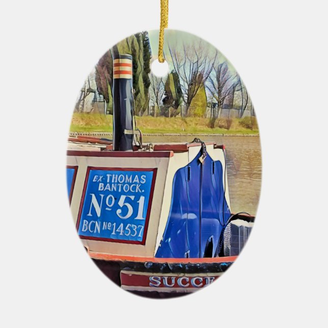 NARROWBOATS    CERAMIC TREE DECORATION (Front)