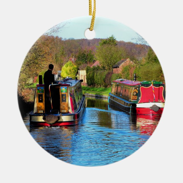 NARROWBOATS CERAMIC TREE DECORATION (Front)