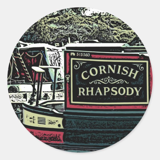 NARROWBOATS    CLASSIC ROUND STICKER (Front)