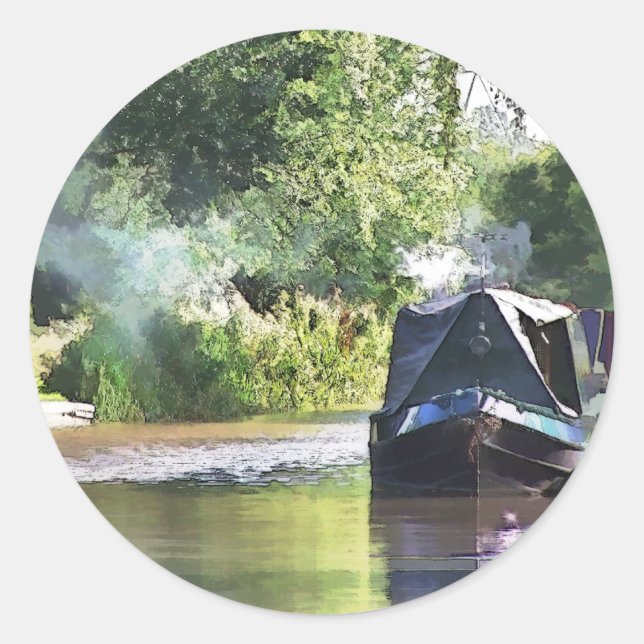 NARROWBOATS CLASSIC ROUND STICKER (Front)