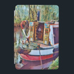 NARROWBOATS iPad MINI COVER<br><div class="desc">A pretty art design of a narrowboat moored in a peaceful part of the canal.</div>