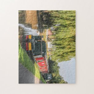 Narrowboats moored on the Shropshire Union Canal. Jigsaw Puzzle