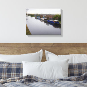 Narrowboats on the Knottingley and Goole Canal Canvas Print