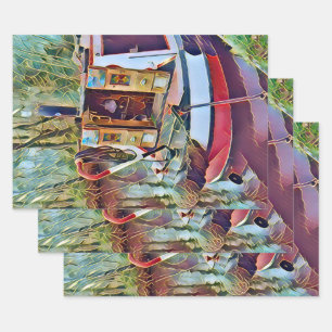 NARROWBOATS   WRAPPING PAPER SHEET