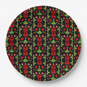 Narrowboats Xmas Canal Christmas Paper Plate