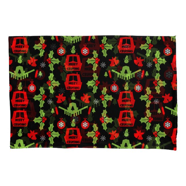 Narrowboats Xmas Canal Christmas  Pillowcase (Front)