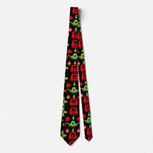 Narrowboats Xmas Canal Christmas Tie