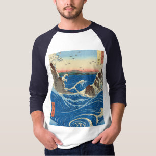 Naruto Whirlpools, Awa Province, 1855 by Hiroshige T-Shirt