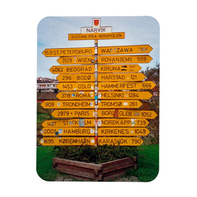 Narvik signpost magnet (Vertical)