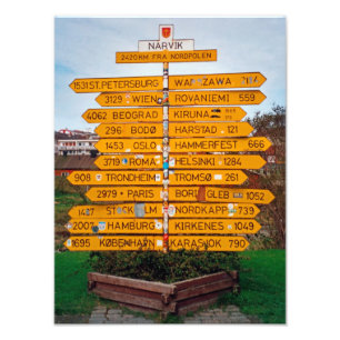 Narvik signpost photo print
