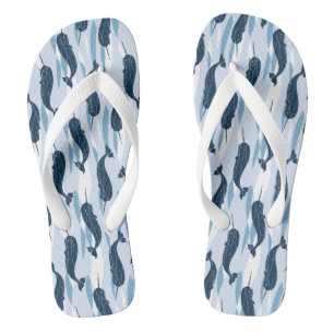 Narwhal Allover Print Flip Flop