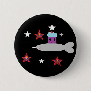 Narwhal and the Space cupcake 6 Cm Round Badge